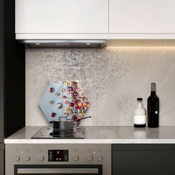Glass kitchen board Colorful candies