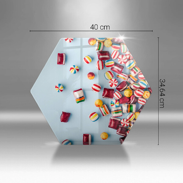Glass kitchen board Colorful candies
