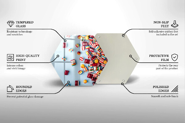 Glass kitchen board Colorful candies