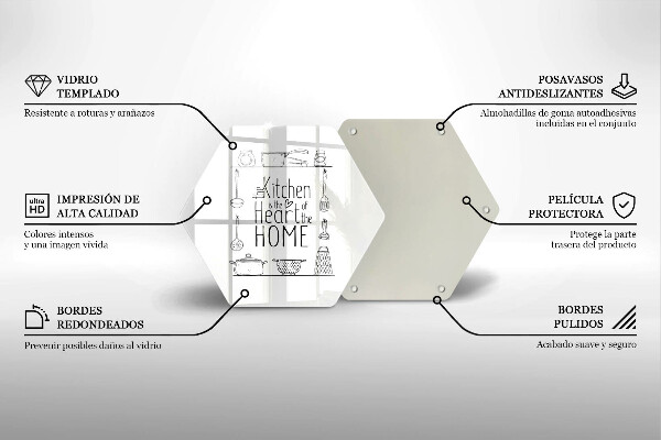 Glass kitchen board Inscription, sentence