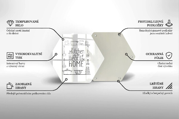 Glass kitchen board Inscription, sentence