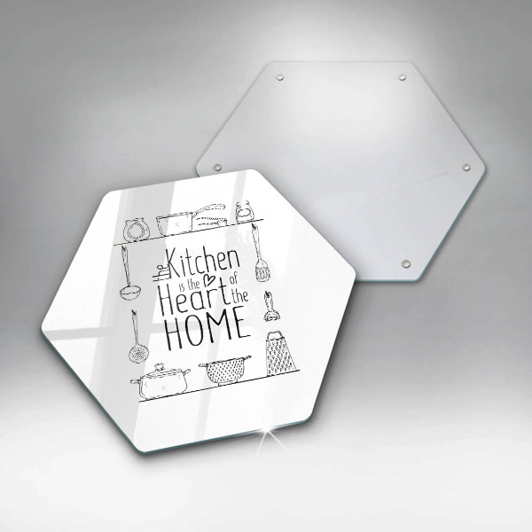 Glass kitchen board Inscription, sentence