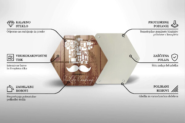 Glass kitchen board Inscription and like cooking