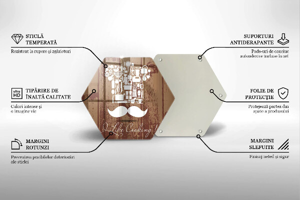 Glass kitchen board Inscription and like cooking