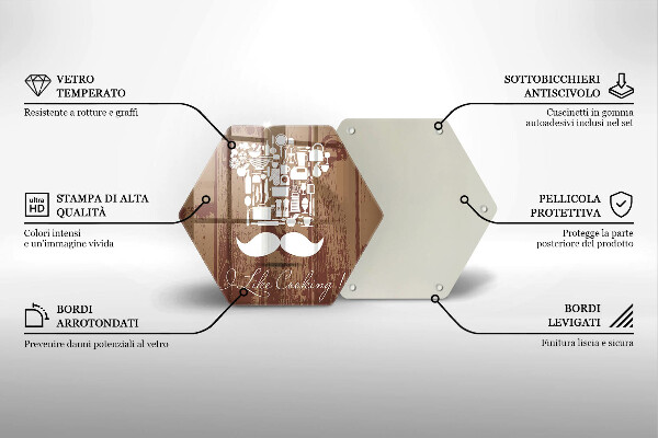 Glass kitchen board Inscription and like cooking