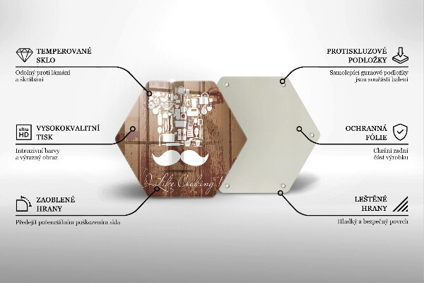 Glass kitchen board Inscription and like cooking