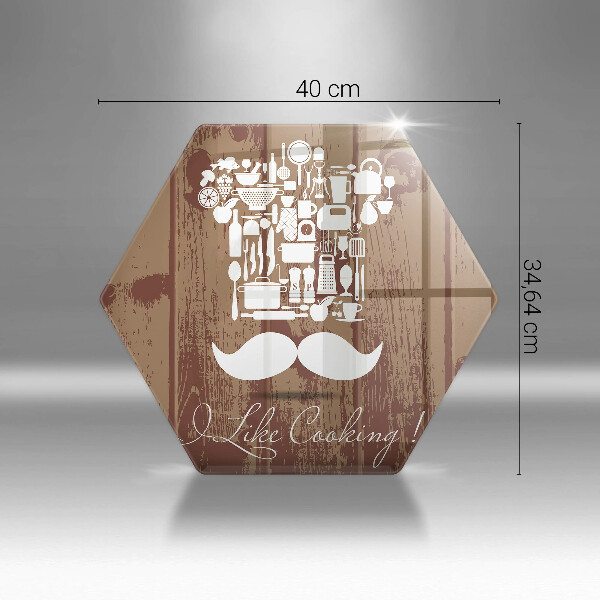 Glass kitchen board Inscription and like cooking