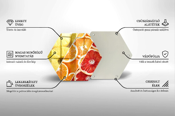 Glass kitchen board Colorful fruits