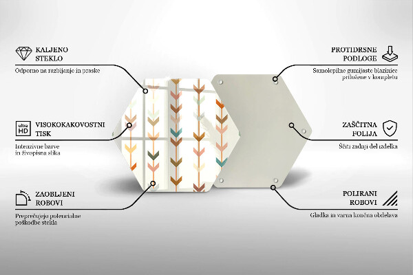 Glass kitchen board Geometric elements