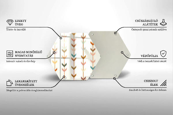 Glass kitchen board Geometric elements
