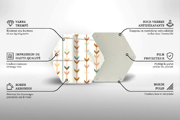 Glass kitchen board Geometric elements