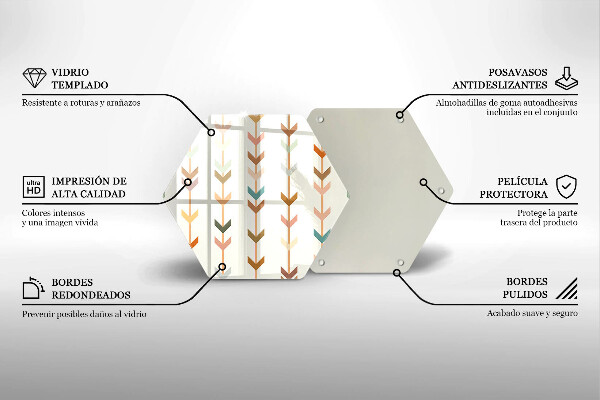 Glass kitchen board Geometric elements