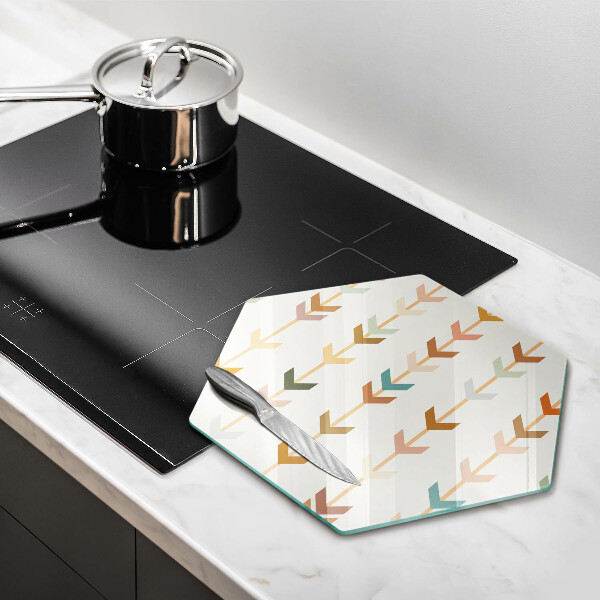 Glass kitchen board Geometric elements