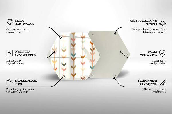 Glass kitchen board Geometric elements