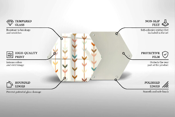 Glass kitchen board Geometric elements