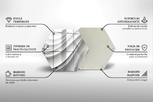 Glass kitchen board Geometric lines