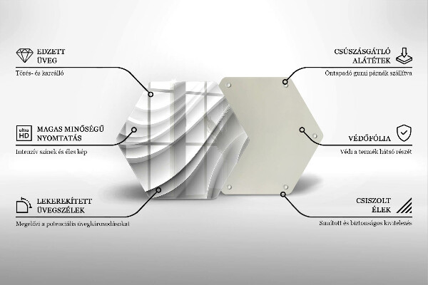 Glass kitchen board Geometric lines