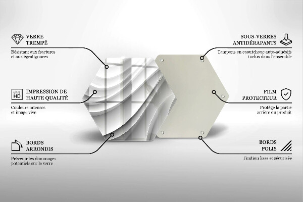 Glass kitchen board Geometric lines