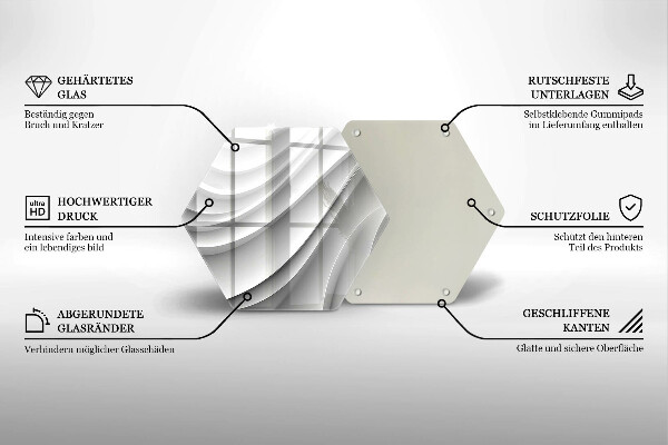 Glass kitchen board Geometric lines
