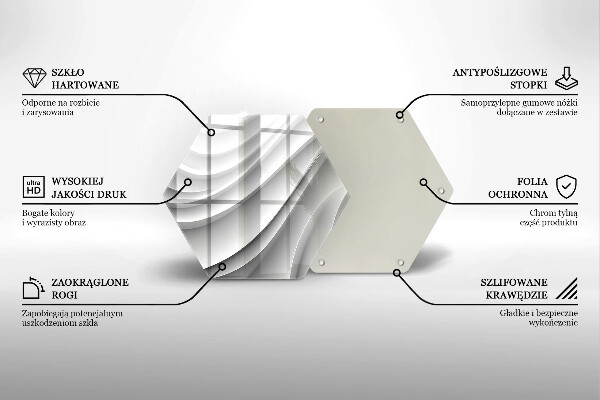Glass kitchen board Geometric lines