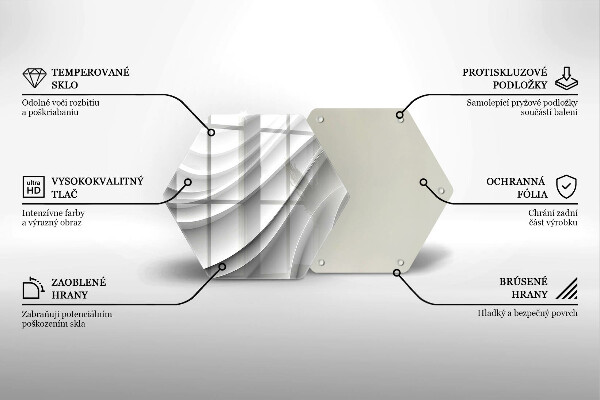 Glass kitchen board Geometric lines