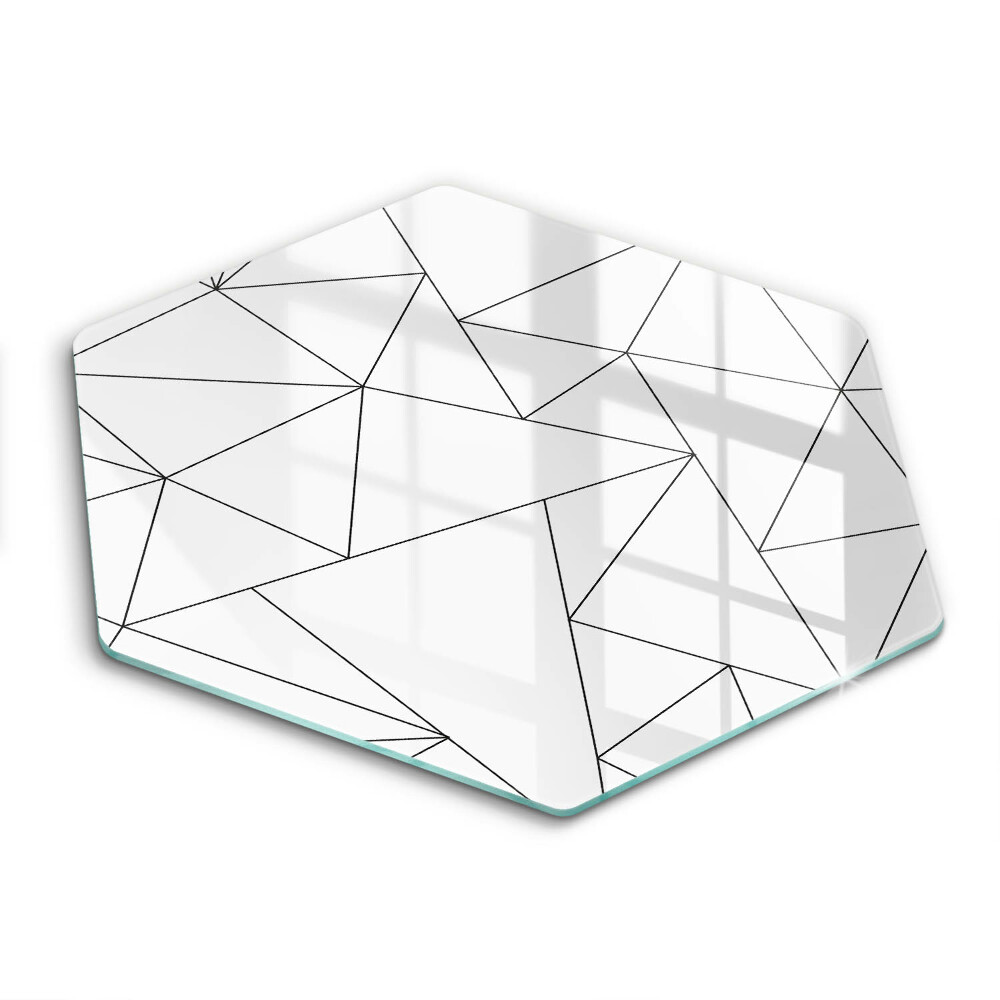 Glass kitchen board White triangles