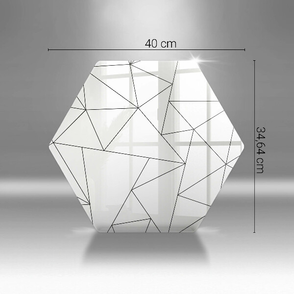 Glass kitchen board White triangles