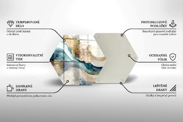 Glass kitchen board Colorful marble