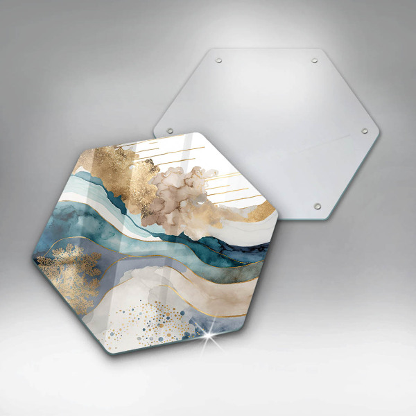 Glass kitchen board Colorful marble