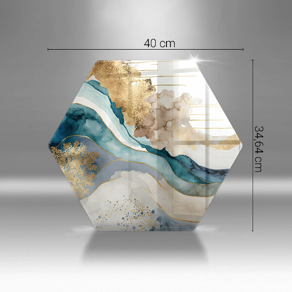 Glass kitchen board Colorful marble