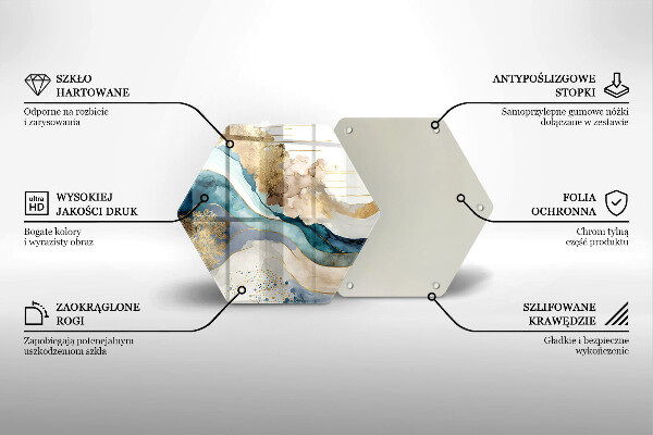 Glass kitchen board Colorful marble