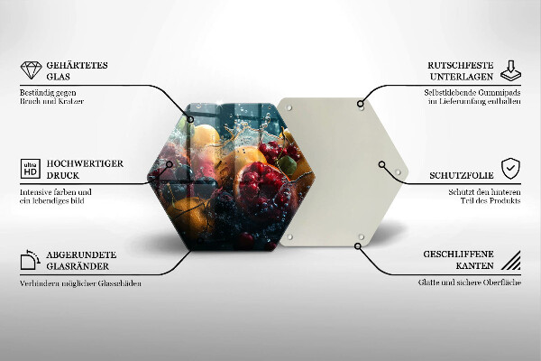 Glass kitchen board Fruits in water