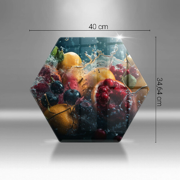 Glass kitchen board Fruits in water