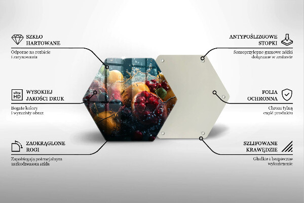 Glass kitchen board Fruits in water