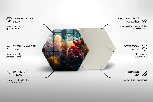 Glass kitchen board Fruits in water