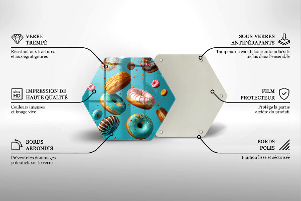 Glass kitchen board Colorful donuts