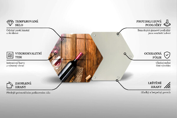 Glass kitchen board A bottle of red wine