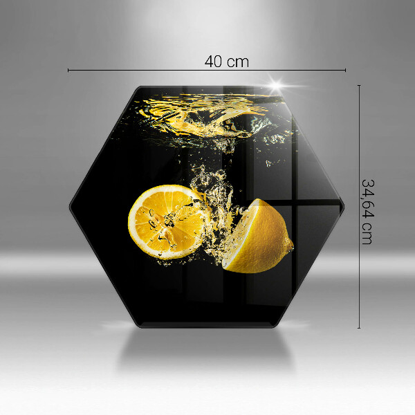 Chopping board glass Juicy lemon fruit