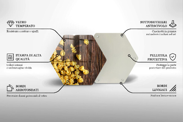 Glass kitchen board Pasta on a table