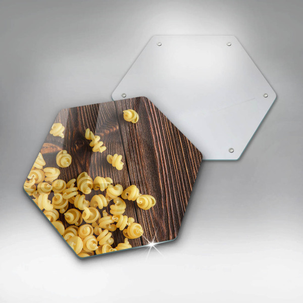 Glass kitchen board Pasta on a table