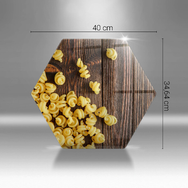 Glass kitchen board Pasta on a table