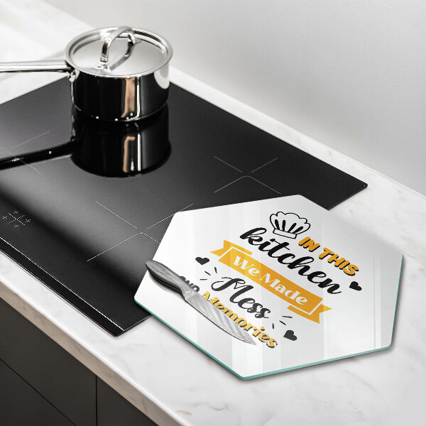 Glass kitchen board In this kitchen we made messes and memories