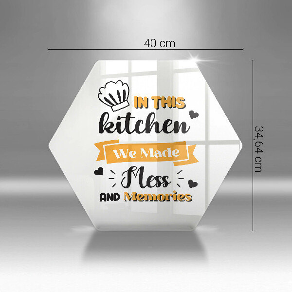 Glass kitchen board In this kitchen we made messes and memories