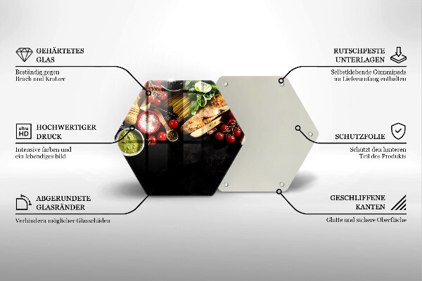 Glass kitchen board Italian ingredients and spices