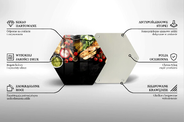 Glass kitchen board Italian ingredients and spices