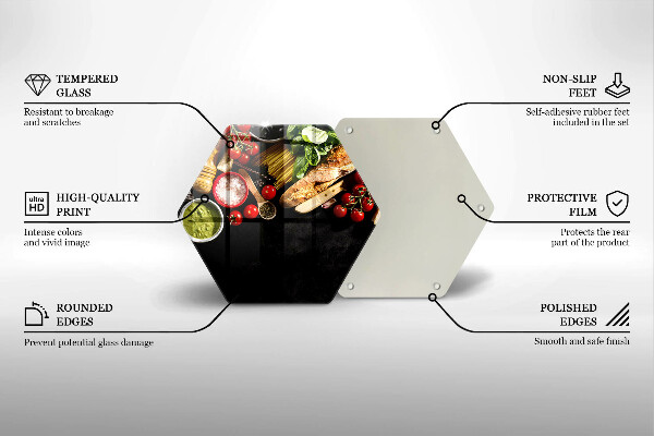 Glass kitchen board Italian ingredients and spices