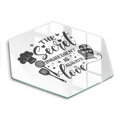 Glass kitchen board Inscription, sentence