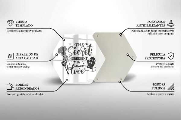 Glass kitchen board Inscription, sentence