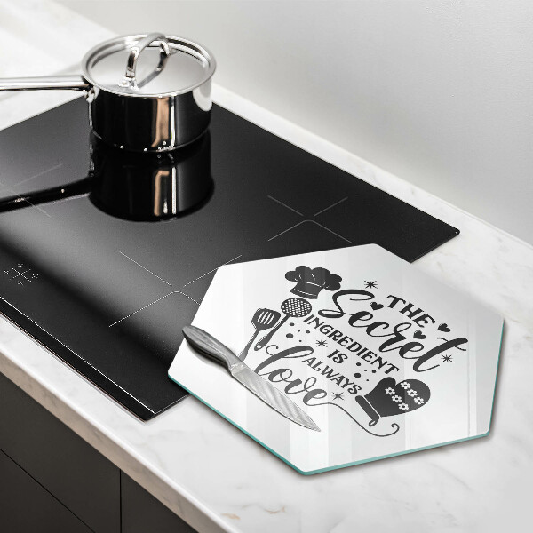 Glass kitchen board Inscription, sentence