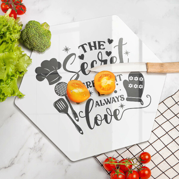 Glass kitchen board Inscription, sentence